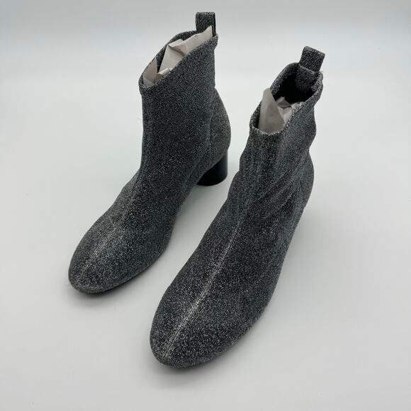 Zara Sliver Sock Style Ankle Booties Women's Size 7.5 - Picture 1 of 10